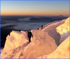 Sunrise on Mt. Rainier - Disappointment Cleaver Route 