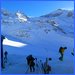 Morning prep at the Wiesbadner Hut. Piz Buin and Signalhorn in background.